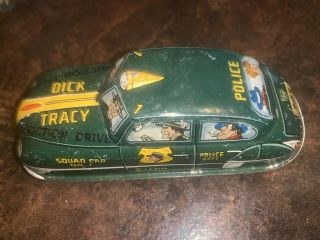 Antique Litho Tin Toy Dick Tracy Squad Car No 1 Friction
