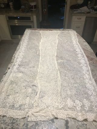 Two Matching Vintage Lace Curtain Panels? Shabby Chic Wedding