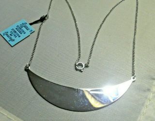 Rare Vintage Beau Sterling Necklace Mid Century Modern Nos