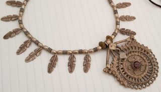 Vintage Handmade Afghan Banjara Rare Tribal Kuchi Boho Gypsy Pendant Necklace