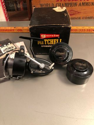 Garcia Mitchell Model 300 Spinning Reel With Spare Spools