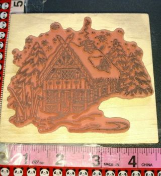 PSX,  Winter ski Lodge,  k 2410 rare,  118,  wooden,  rubber,  stamp 2