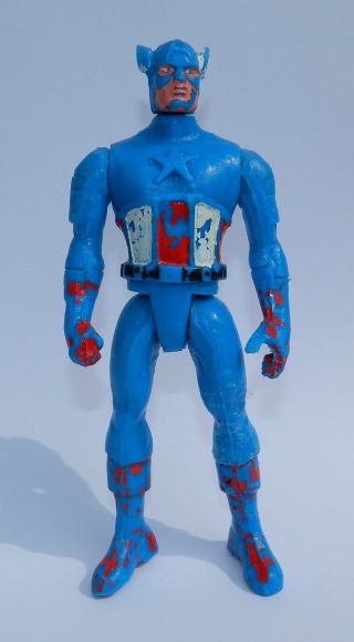Vintage Rare Marvel Captain America Bootleg Figure Made In Mexico 80 