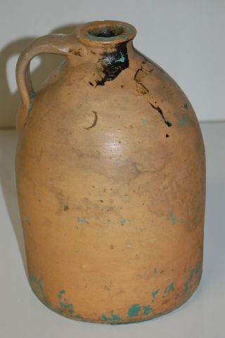 Vintage 11 " 1 Gallon Pottery Stoneware Jug With Paint Splatter