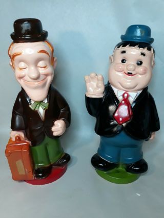 Large Laurel And Hardy Rubber Piggy Banks - 13 1/2 " Rare