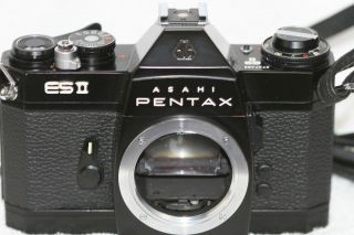 [rare]asahi Pentax Esii Es2 35mm Slr Film Camera Black Body / Leather Cas 193