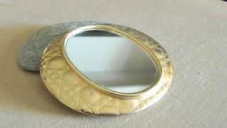 Authentic Vintage Christian Dior Paris Parfums Gold Toned Rare Purse Mirror