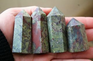 Top 4 Rare Natural Dragon Blood Stone Crystal Points Healing J13