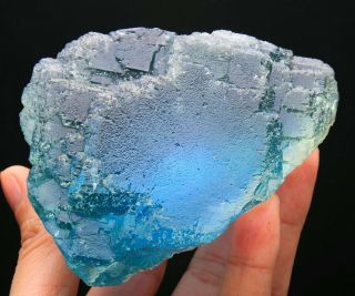 603g Rare Ladder - Like Blue - Green Fluorite Crystal Mineral Specimen/c​hina