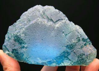 603g Rare Ladder - like Blue - Green Fluorite Crystal Mineral Specimen/C​hina 2