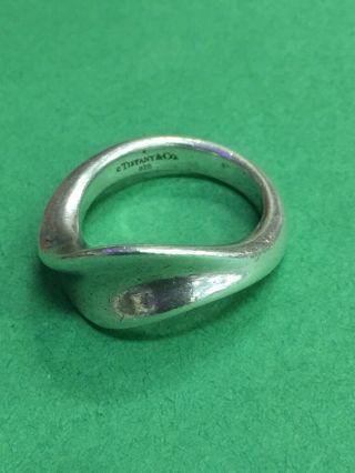 Authentic And Rare Tiffany And Co Sterling Silver Ring Size 6.  5