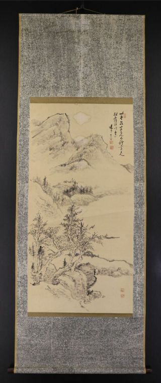 JAPANESE HANGING SCROLL ART Painting Sansui Landscape Kodama Katei E9065 2