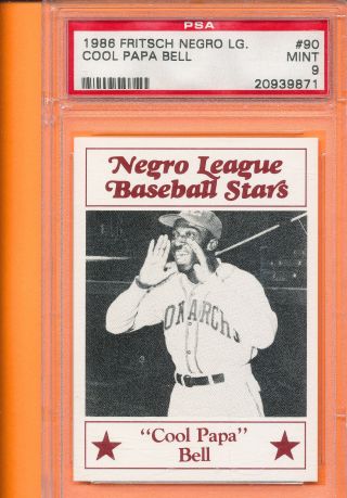 Psa 9 Graded Cool Papa Bell 1986 Fritsch Negro League Card 90 Rare Low Pop