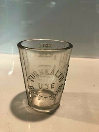 Root Tea Na Herb Co Akron Ohio Antique Pharmacy Dose Glass Cup Shot