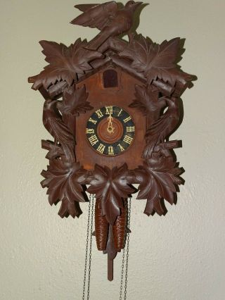 Vintage Antique Cuckoo Clock West Germany With Weights 17 " X 13 "