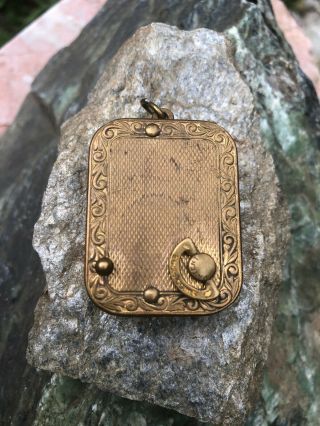 Antique Switzerland Made Miniature Brass Wind Up Music Box Pendant / Key Ring