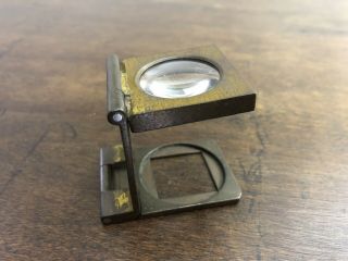 Antique Solid Brass Printers Loupe Magnifier