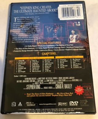 Rose Red (DVD,  2002,  2 - Disc Set) Stephen King RARE OOP VG SHAPE RARE OOP Horror 2