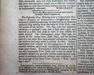 Rare Wilmington Nc Northern Carolina Pre Civil War 1861 Old Antebellum Newspaper