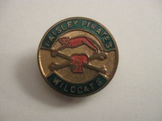 Rare Old Paisley Pirates & Wildcats Ice Hockey Club Enamel Buttonhole Badge