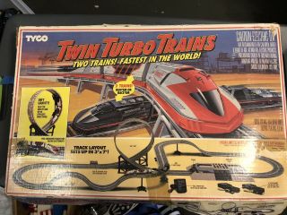 Rare Vintage 1989 Tyco Electric Twin Turbo Trains Play Set Complete
