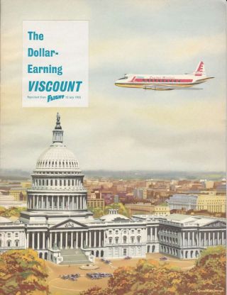 Vickers Viscount Aircraft Airliner Sales Brochure 1955 Rare