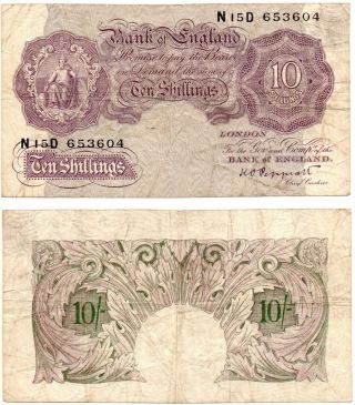 Great Britain 10 Shillings (1948 - 49) Pick 368a,  Fine Rare