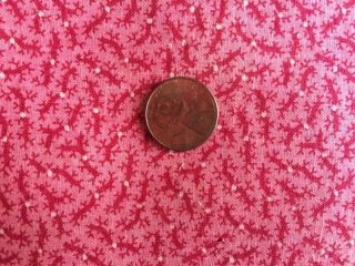 Back In Time Textiles Great Antique 1860 - 80 Rare Cinnamon Double Pink Fabric