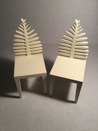 Two (2) Rare Retired 1994 Margaret Furlong Decorative Chair Tree Design 9 "