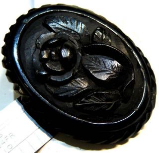 Antique Victorian Whitby Jet Mourning Brooch Replacement Pin On Brooch A/f,