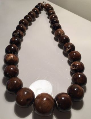 Rare Vintage Large Graduated Golden Brown Coral Bead Necklace 127g