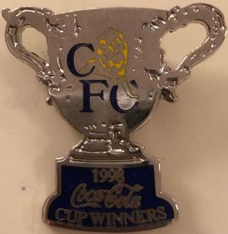 Chelsea League Coca - Cola Cup Winners 1998 Badge Brooch Old Rare V4