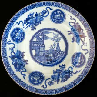 Kangxi Blue And White Plate With Precious Objects 18th Century