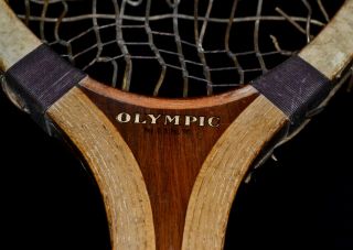 Vintage Antique Wood 1920 Spalding Olympic Tennis Racket