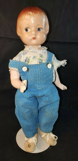 Vintage Patsyette Doll 9 " With Heart Bracelet Composition Needs Restrung