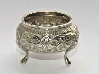 Antique Colonial Eastern Asian Indian Rajasthan Solid Silver Salt Cellar C1915