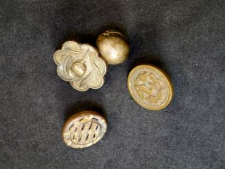 Group Of 3 Antique Chinese Qing Dynasty Bronze Imperial Robe Buttons
