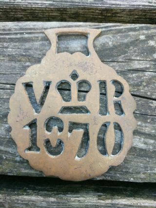 Antique Horse Brass 1870 Queen Victoria
