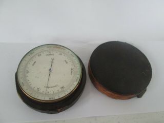 Antique Brass Pocket Barometer & Altimeter Signed Compensated With Case