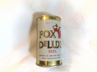 Old Rare Fox Deluxe Beer Flat Top Metal Can