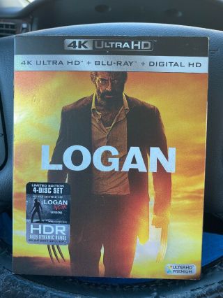 Logan (4k Ultra Hd,  Blu - Ray,  4 - Discs,  Noir) W/rare Oop Slipcover No Digital