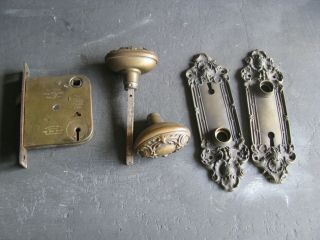 Y&t Yale & Towne Vulcan Brass Or Bronze Door Knob Set & Mortise Lock & Plates