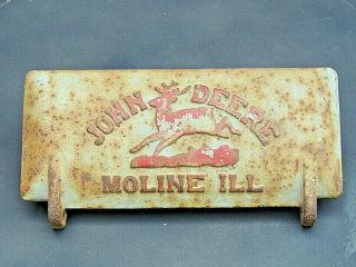 Antique John Deere Tractor Cast Iron Tool Box Lid,  Moline Il
