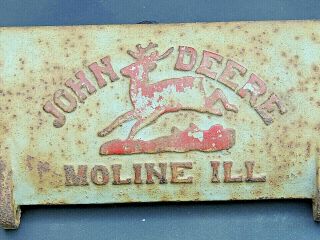 Antique John Deere Tractor Cast Iron Tool Box Lid,  Moline IL 2