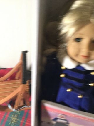 Rare American Girl Caroline Abbott With Book; Sled And Husky Dog Accessories 2