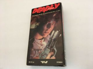 Deadly Weapon (vhs,  1989) Rare Oop Transworld Twe Horror/lenticular Not On Dvd