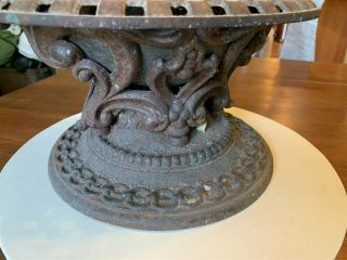 Unusual Antique Cast Iron Garden Planter Urn with Porcelain Lining 2