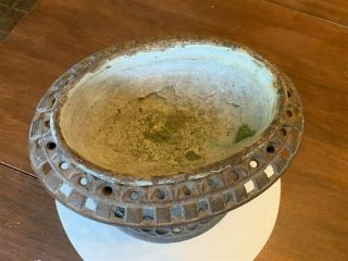 Unusual Antique Cast Iron Garden Planter Urn with Porcelain Lining 3