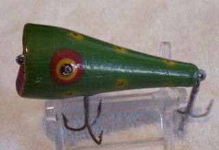 Vintage Unknown Wood Popper Plunker Lure 7/22/19pots Froggy