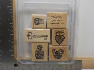 Stampin Up Antique Collectibles Set Of 6 Euc A12227